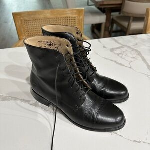 ARIAT Black Leather paddock boots lace up, ATS support technology 9B